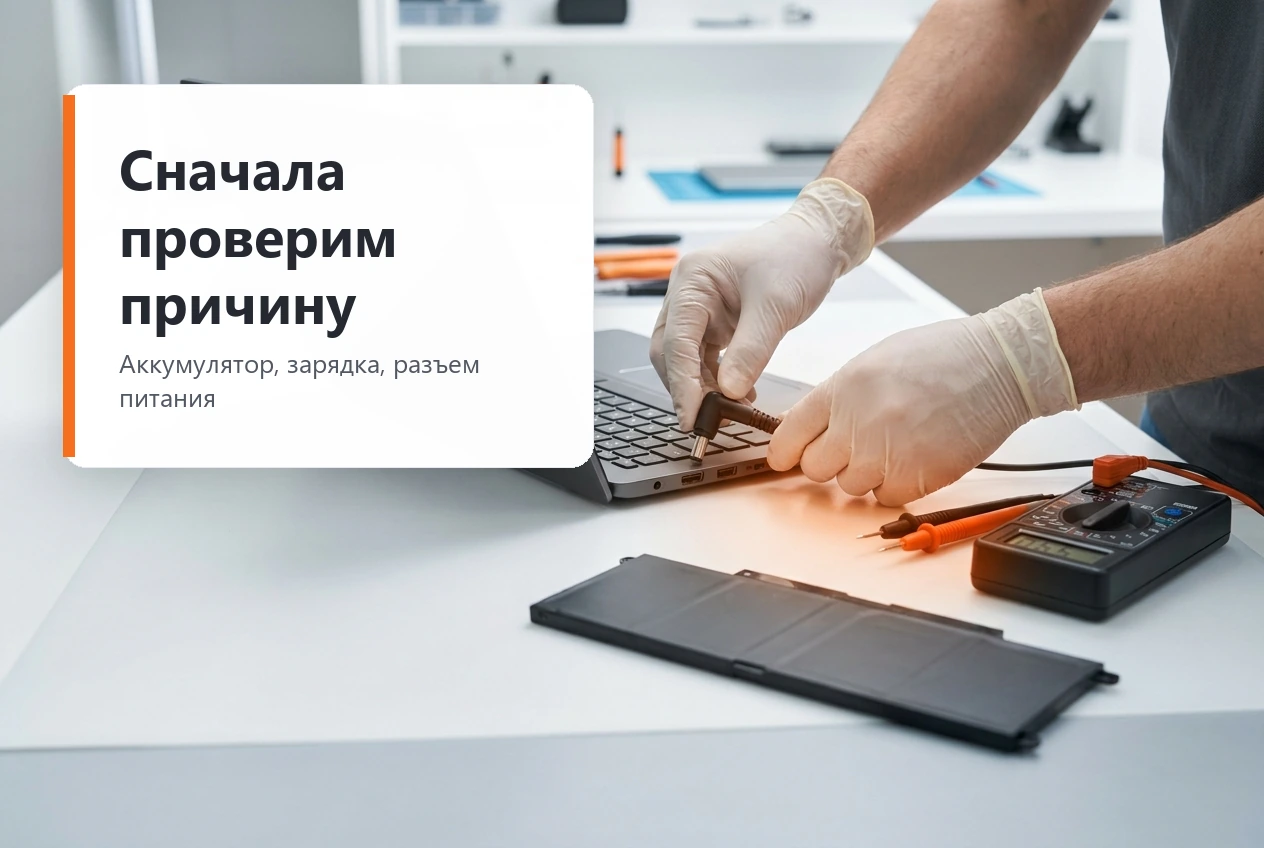 Диагностика питания ноутбука Lenovo перед заменой аккумулятора