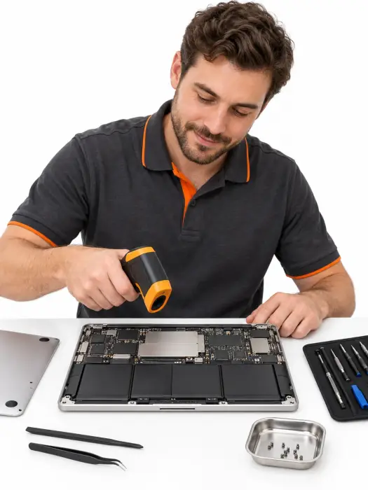 Перегревается и шумит MacBook Air 15 — иллюстрация работы мастера