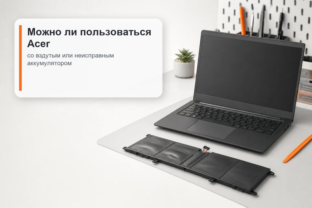 Можно ли пользоваться ноутбуком Acer со вздутым или неисправным аккумулятором