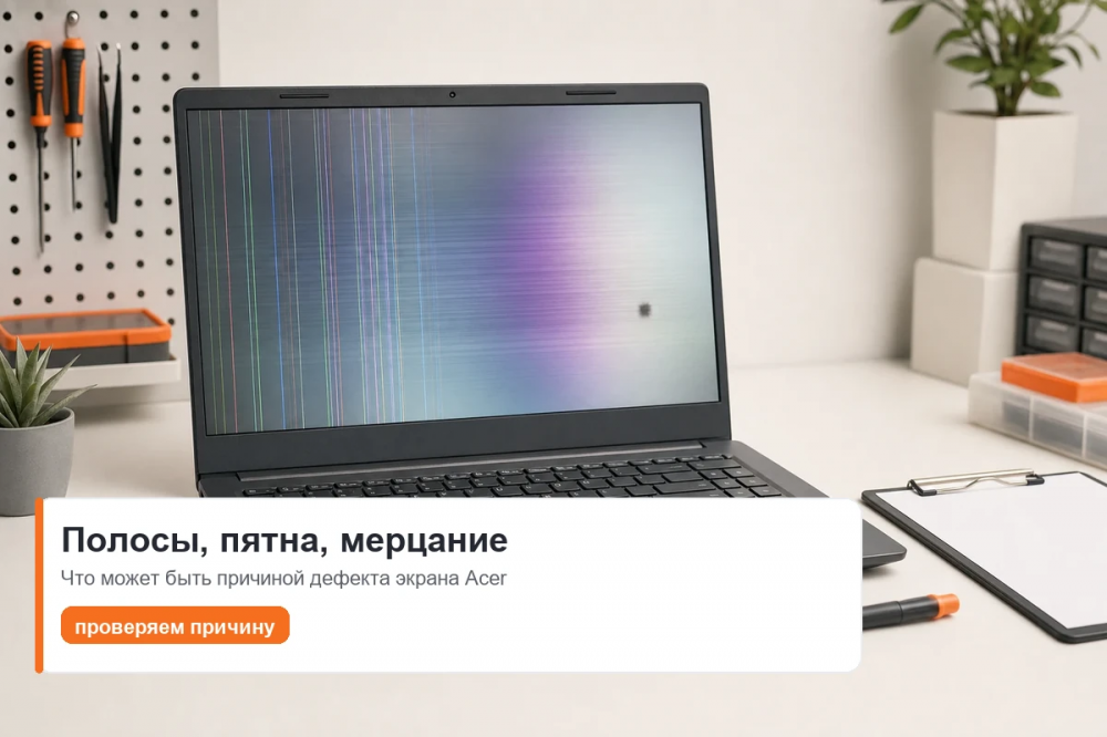Полосы, пятна или мерцание на экране Acer: что может быть причиной