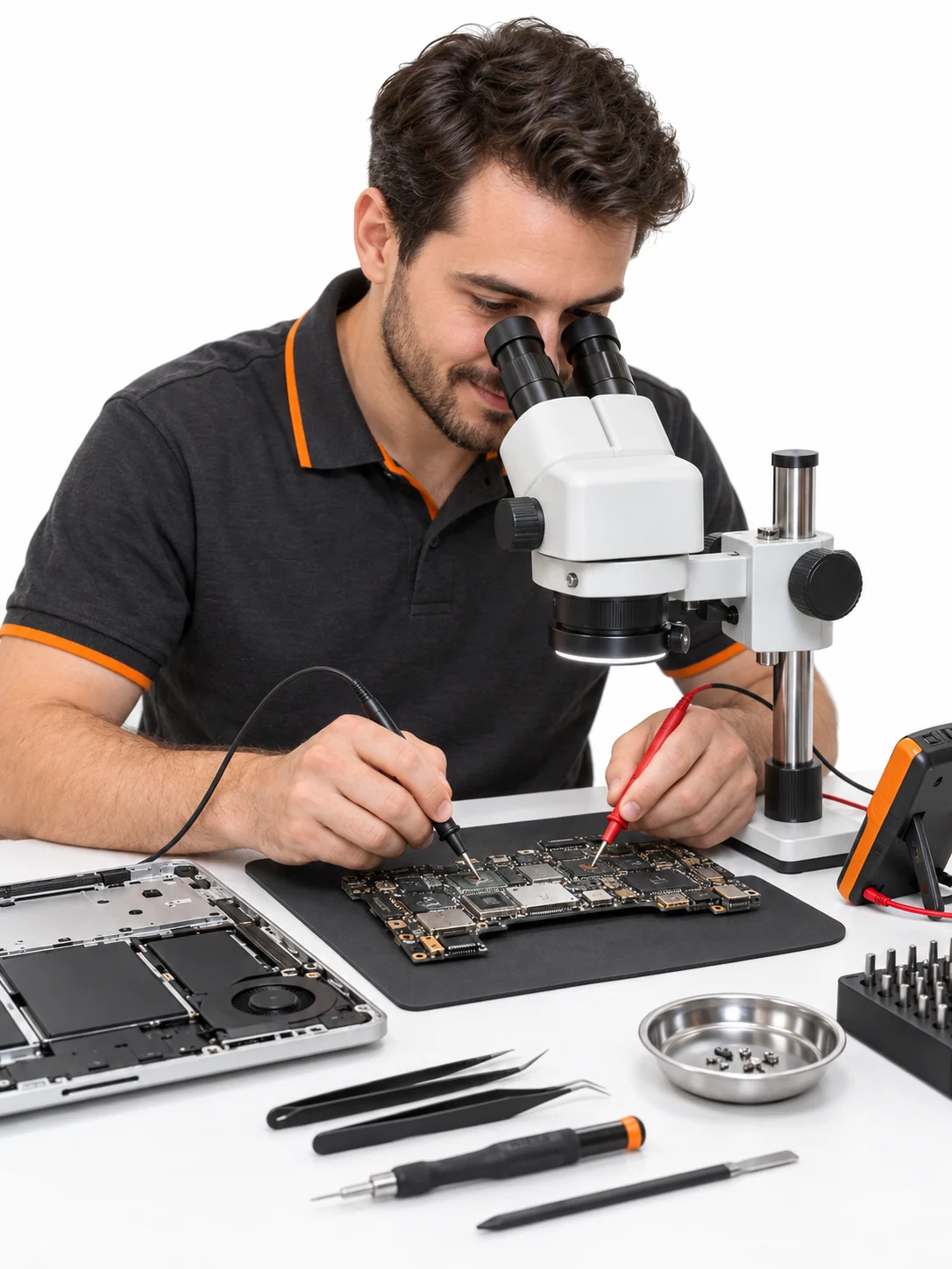 Диагностика процессорной части платы MacBook Pro 14 — иллюстрация работы мастера