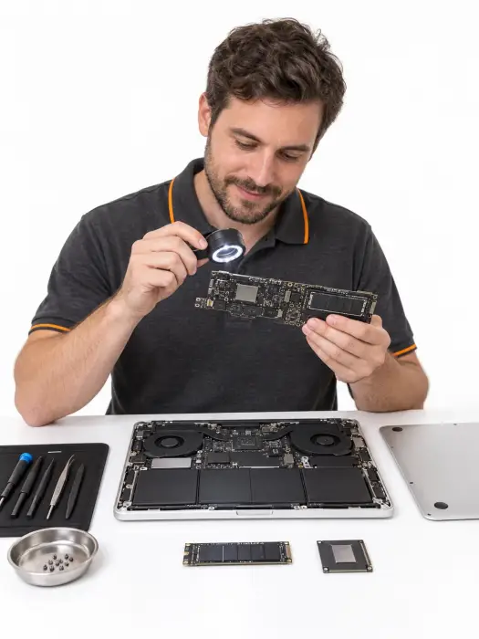 Ремонт и замена накопителя MacBook Pro 16 — иллюстрация работы мастера