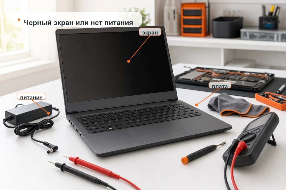 Почему ноутбук Acer не включается: питание, аккумулятор или плата