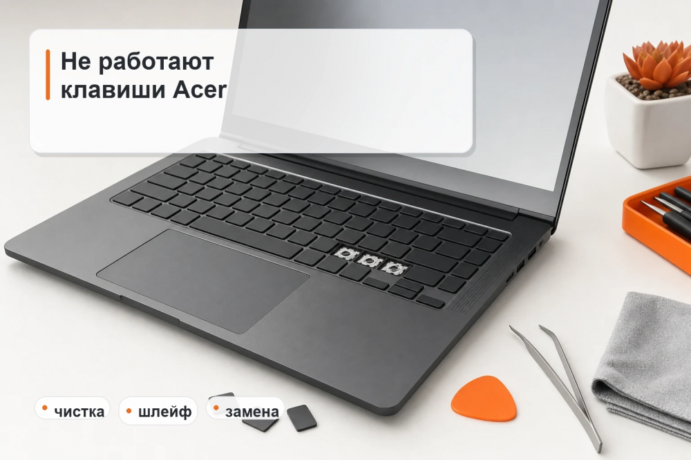 Не работают клавиши на ноутбуке Acer: чистка, шлейф или замена клавиатуры?