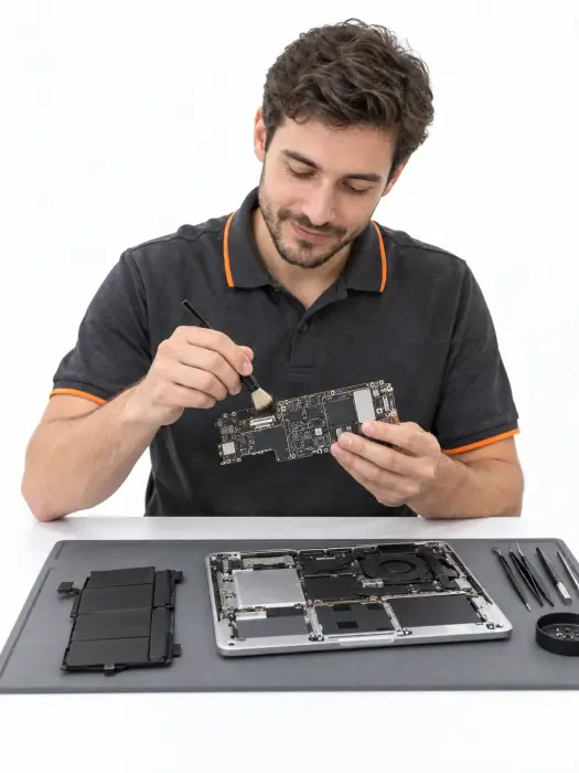 Ремонт MacBook Pro 16 после залития — иллюстрация работы мастера