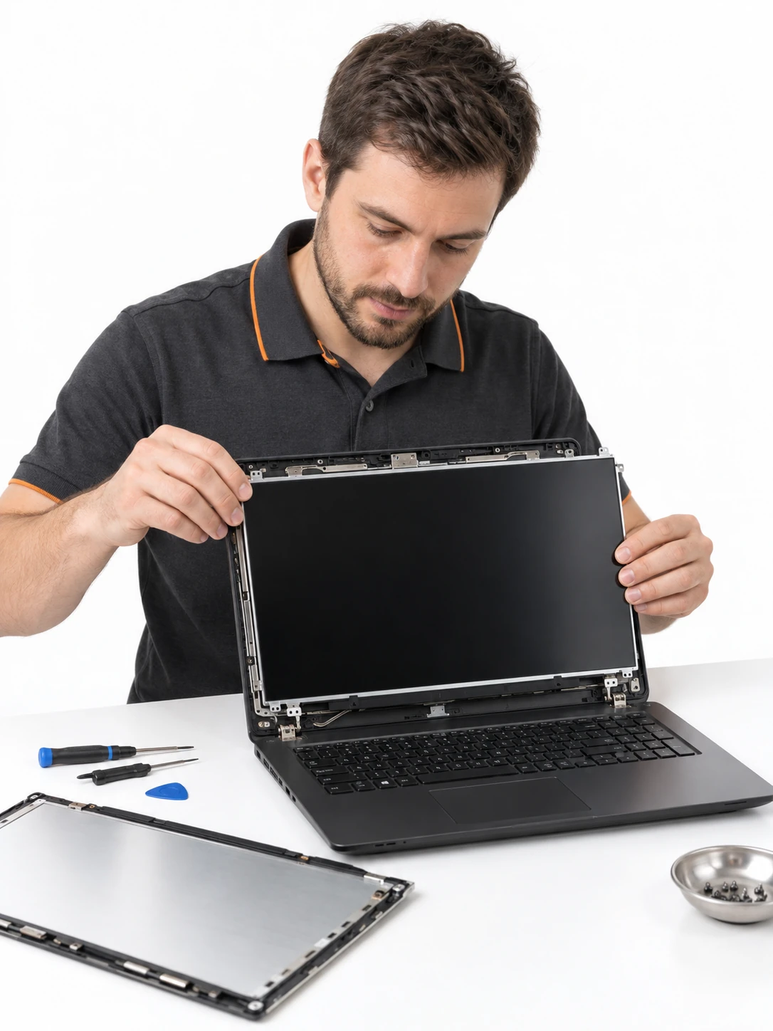Замена матрицы ноутбука Dell — мастер за работой